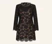Kleid Aus Lochspitze schwarz
