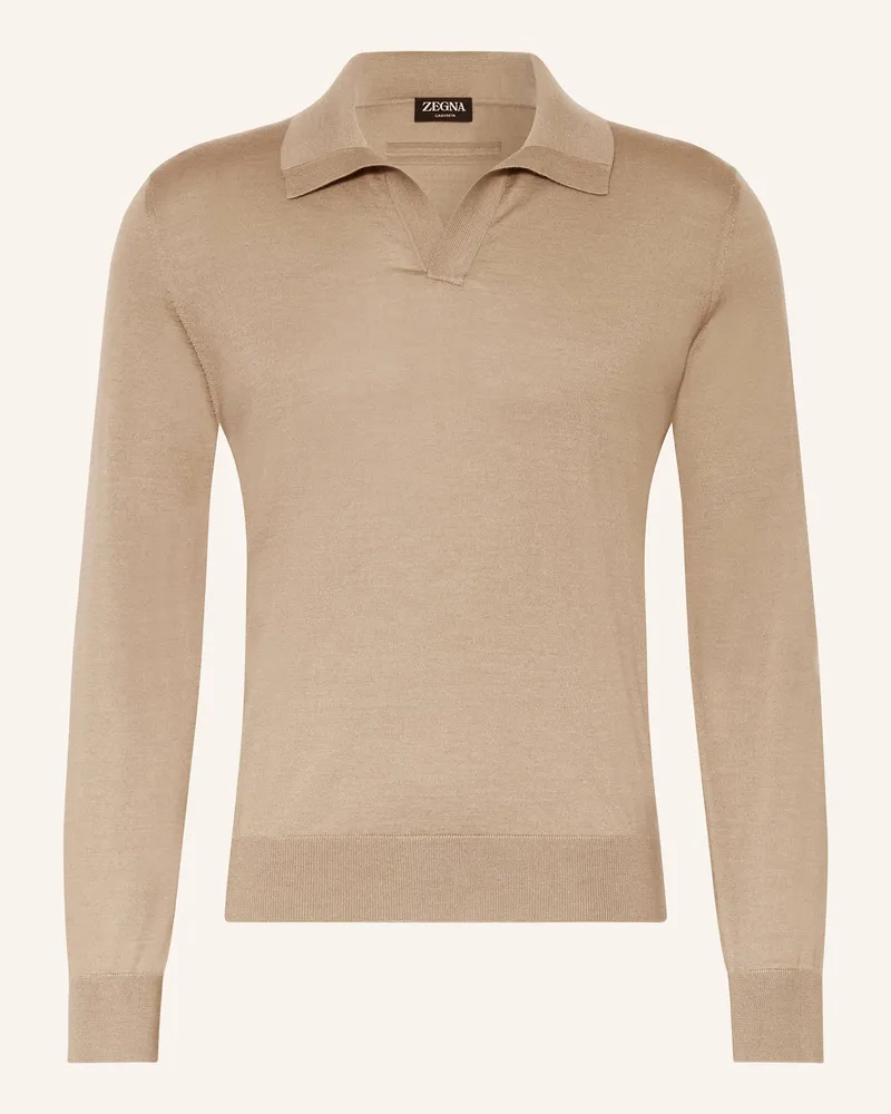 Ermenegildo Zegna Cashmere-Pullover mit Seide Beige