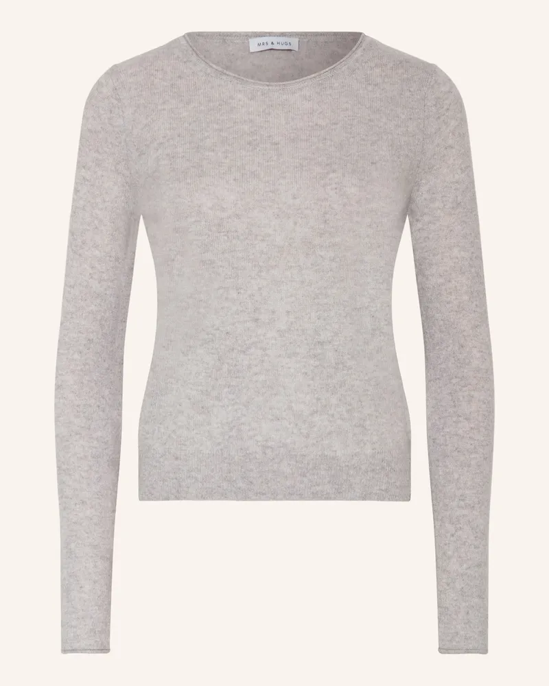Mrs & HUGS Cashmere-Pullover Hellgrau