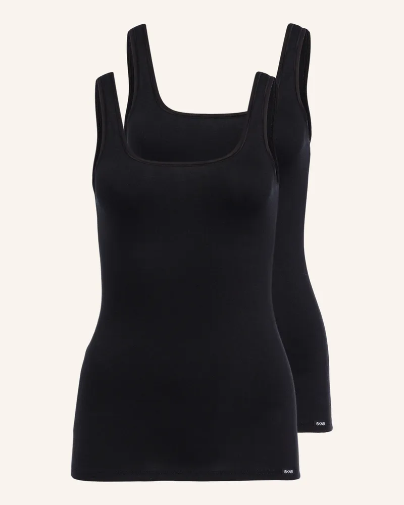 Skiny 2er-Pack Tops ADVANTAGE COTTON Schwarz