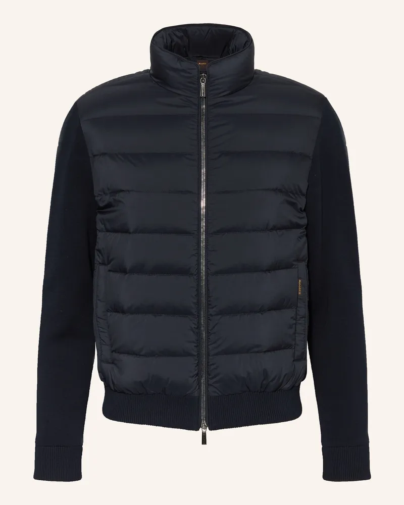 MOORER Daunenjacke im Materialmix Dunkelblau