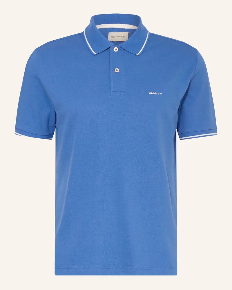 Gant Piqué-Poloshirt Hellblau