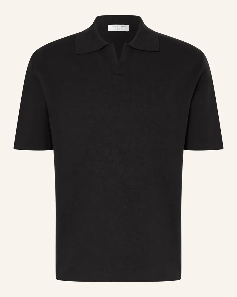 Tiger of Sweden Strick-Poloshirt MAELON Schwarz