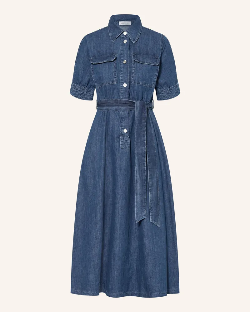 More & More Hemdblusenkleid in Jeansoptik Dunkelblau