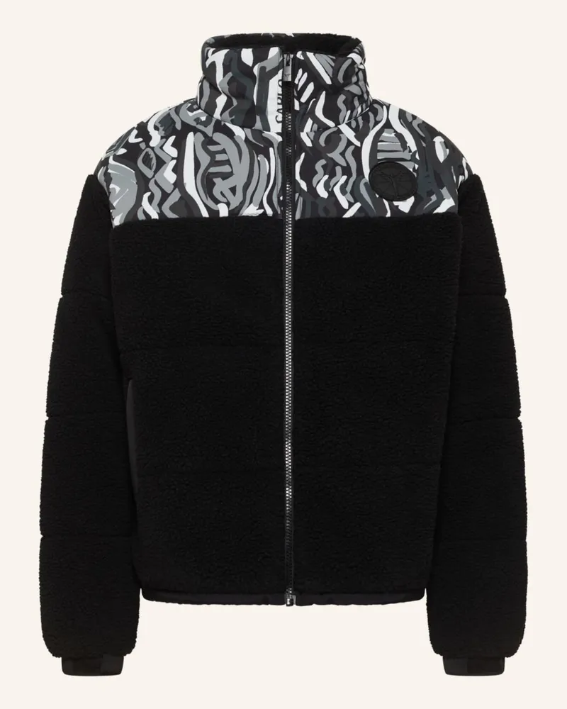 Carlo Colucci Unisex Teddyjacke DOBLANDER Schwarz