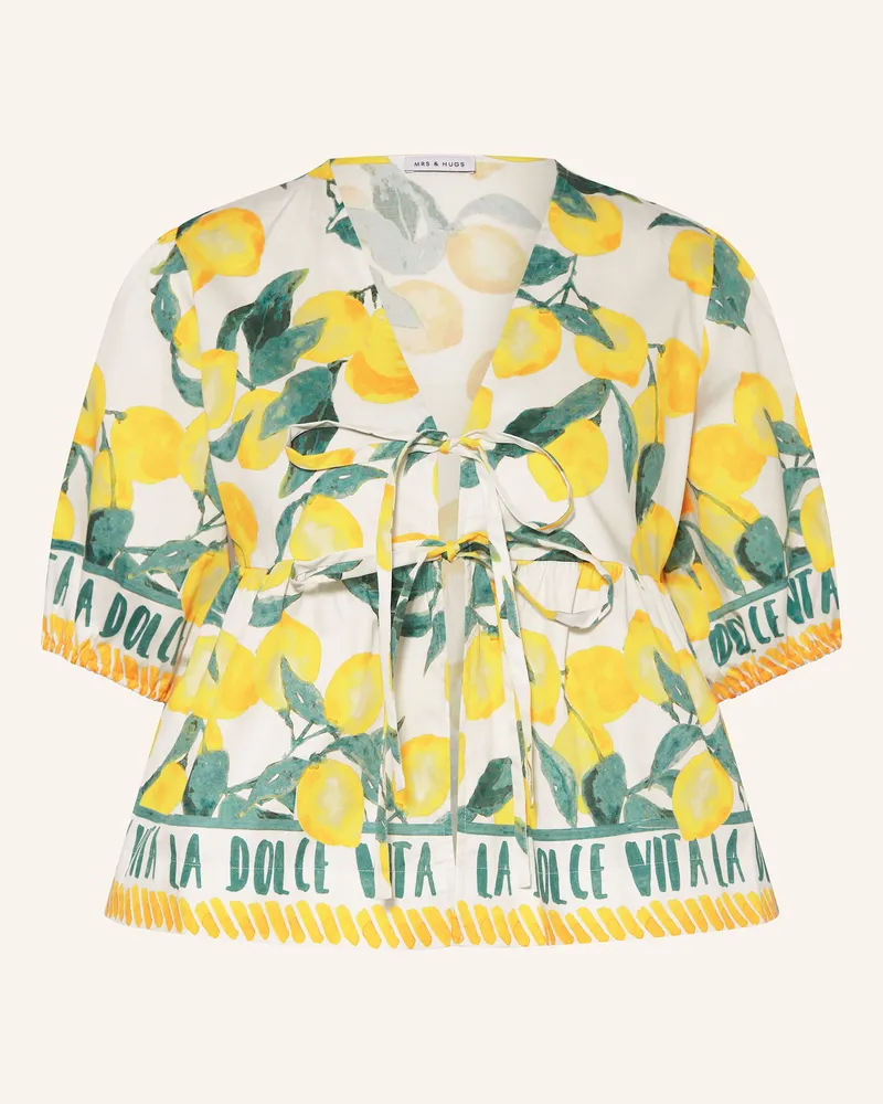 Mrs & HUGS Blusenshirt Weiss