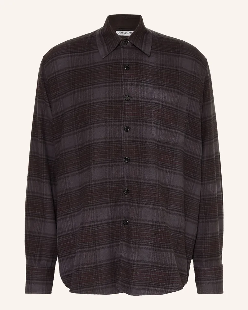 Our Legacy Flanellhemd Above Oversized Fit grau Dunkelgrau