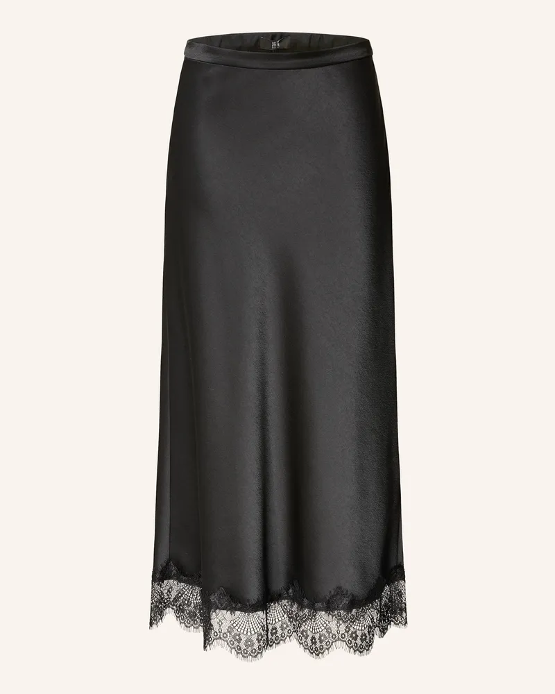 Riani Satinrock mit Spitze Schwarz