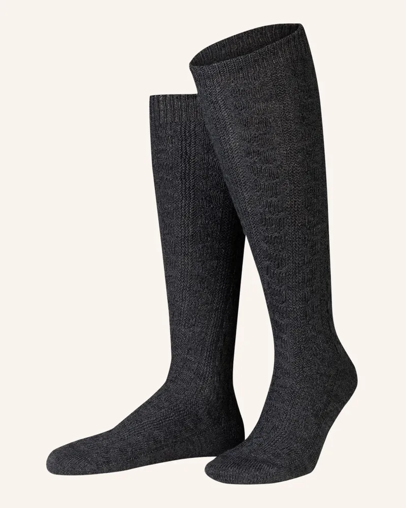 Lusana Trachten-Kniestrümpfe grau 52