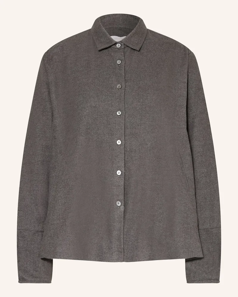 Robert Friedman Hemdbluse Aus Flanell grau Dunkelgrau