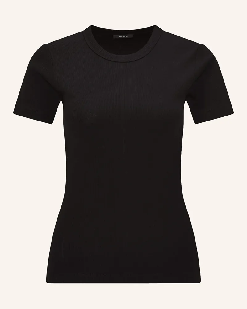 OPUS T-Shirt Samuna schwarz Schwarz