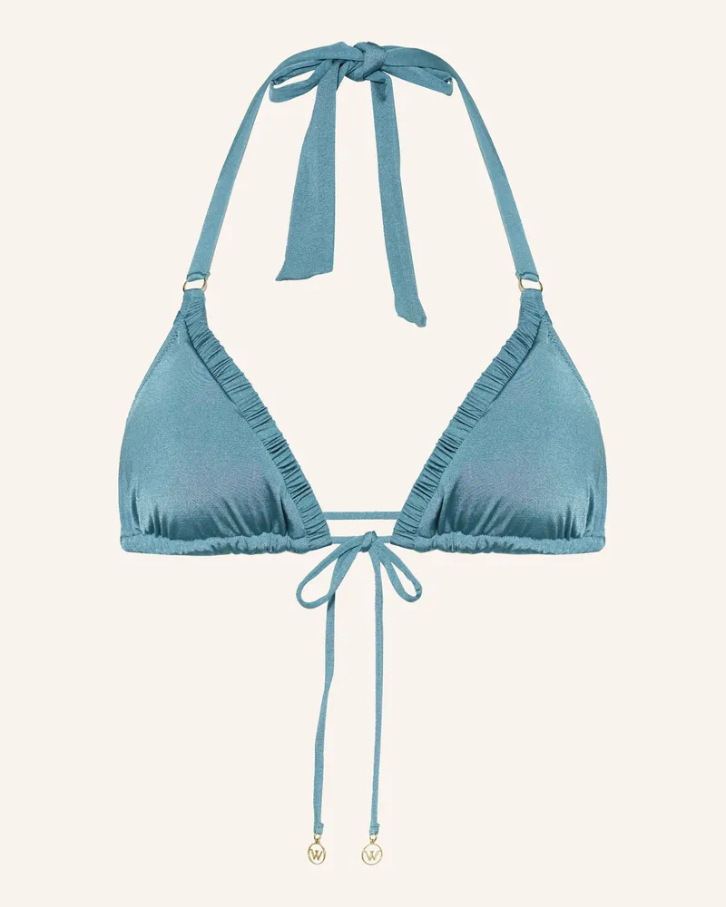 watercult Triangel-Bikini-Top Shimmering Solids blau Türkis