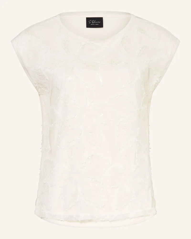 S.Oliver T-Shirt Mit Pailletten weiss Ecru