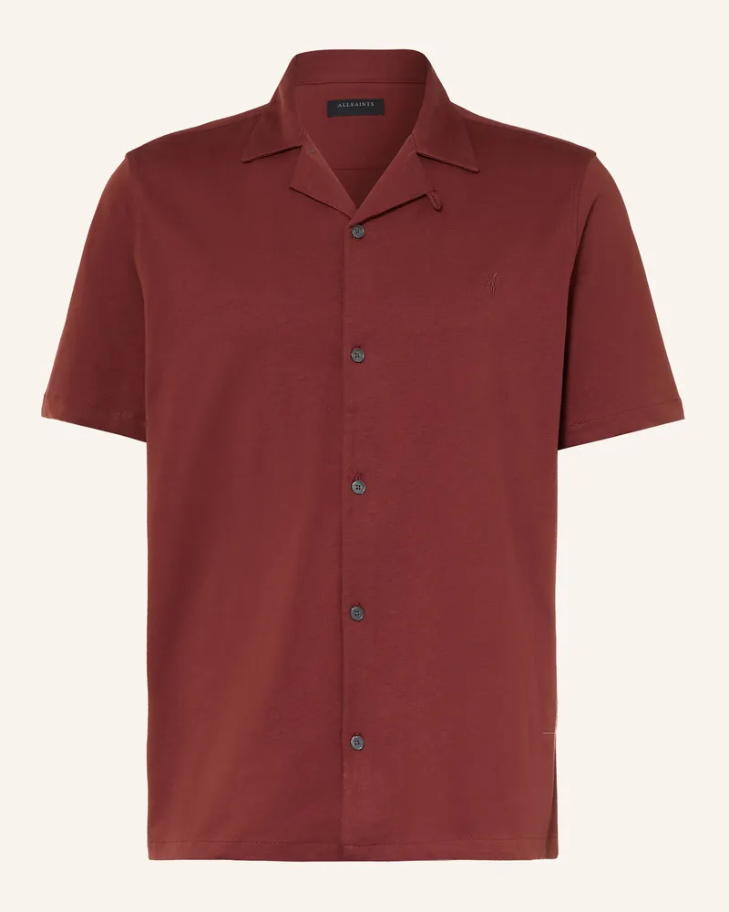 AllSaints Resorthemd Hudson Relaxed Fit rot Dunkelrot