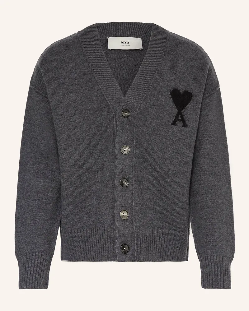 AMI Paris Strickjacke Dunkelgrau