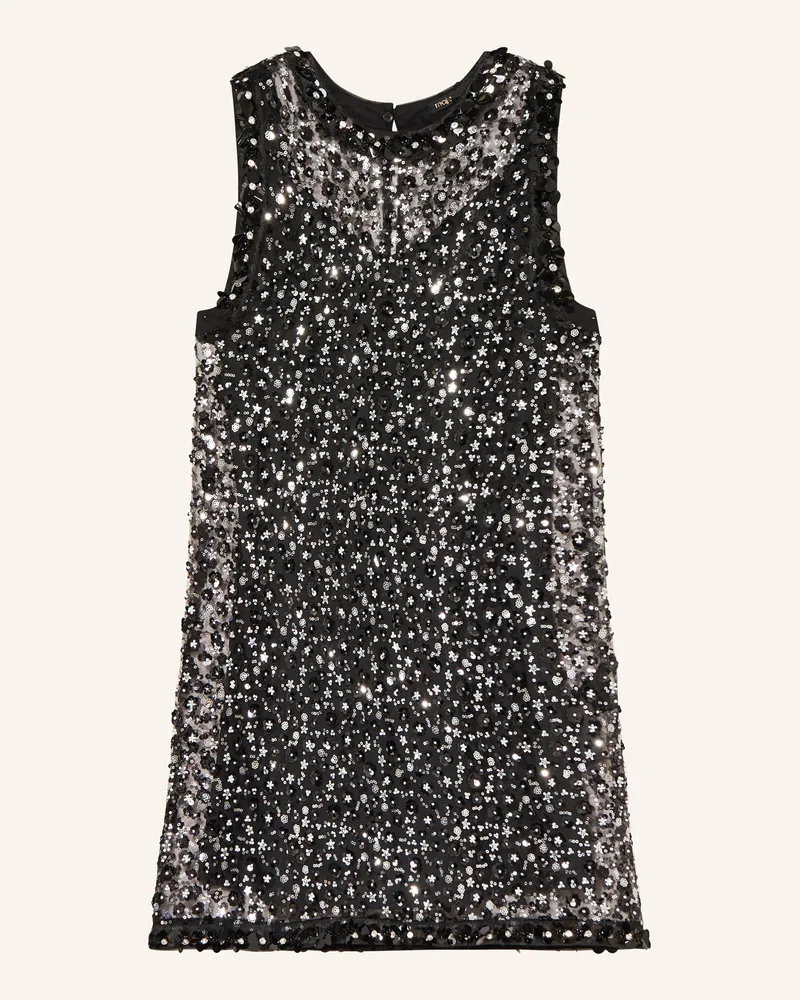 Maje Mesh-Kleid Mit Schmuckperlen Und Pailletten schwarz Schwarz