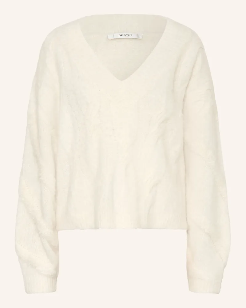 Gestuz Pullover Gzsida Mit Alpaka weiss Ecru