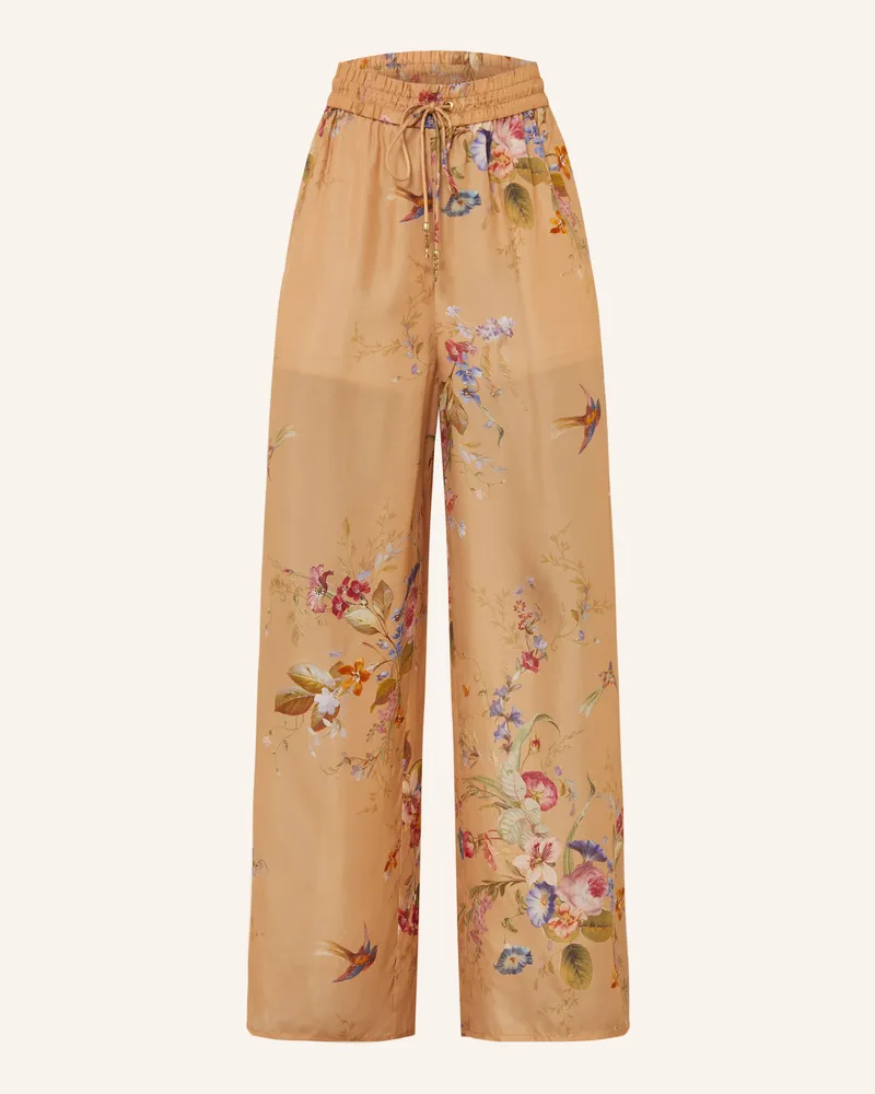 Zimmermann Marlenehose Patience Aus Seide braun Cognac