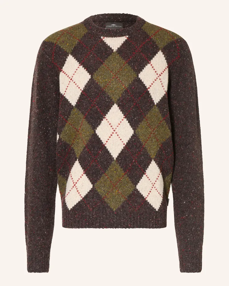 Fynch-Hatton Pullover gruen Dunkelbraun