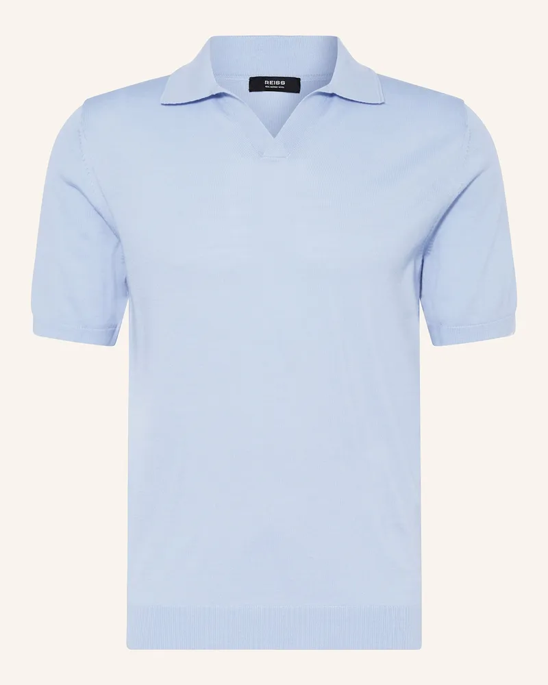 Reiss Strick-Poloshirt DUCHIE aus Merinowolle Hellblau