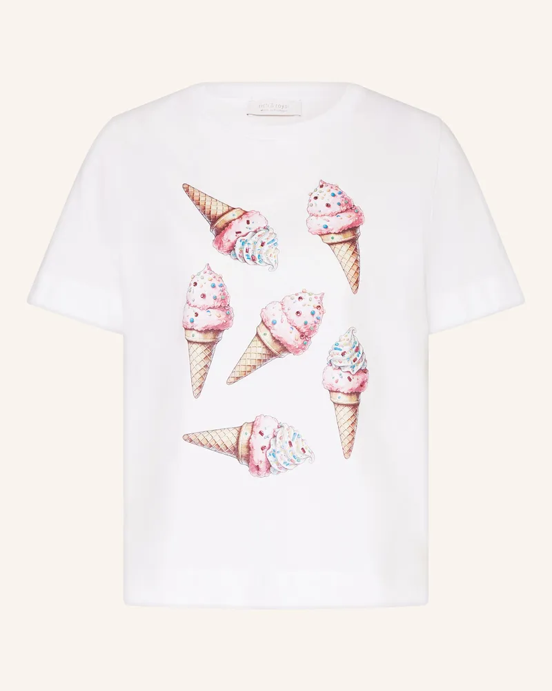 Rich&Royal T-Shirt mit Schmucksteinen Weiss