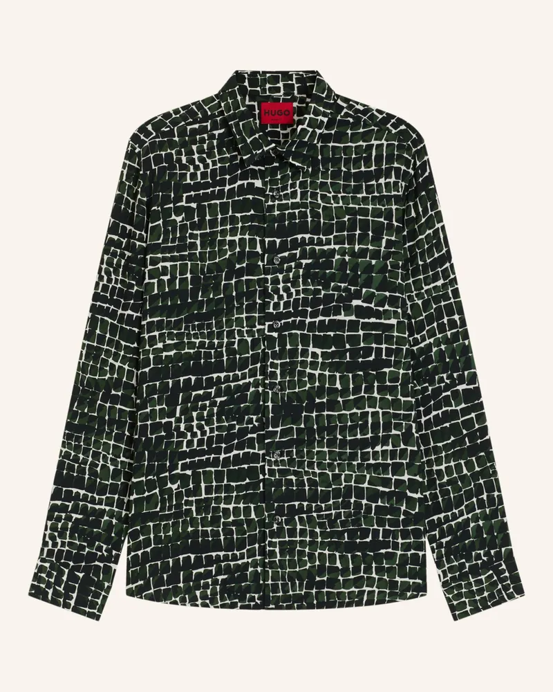 HUGO BOSS Casual Hemd EMERO Relaxed Fit Dunkelgrün