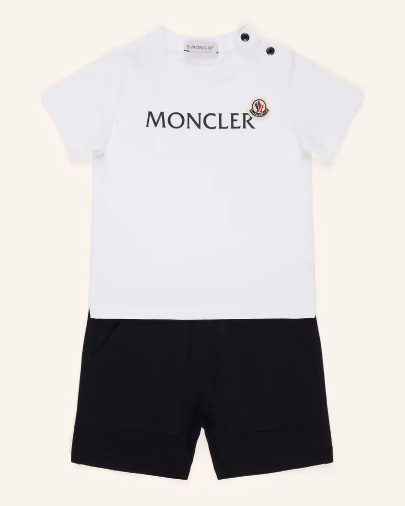 Moncler Set: T-Shirt Und Shorts weiss Weiss
