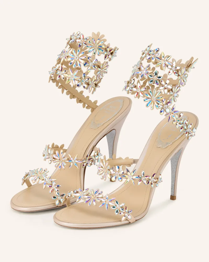 René Caovilla Sandaletten Eva Mit Schmucksteinen beige Hellbraun