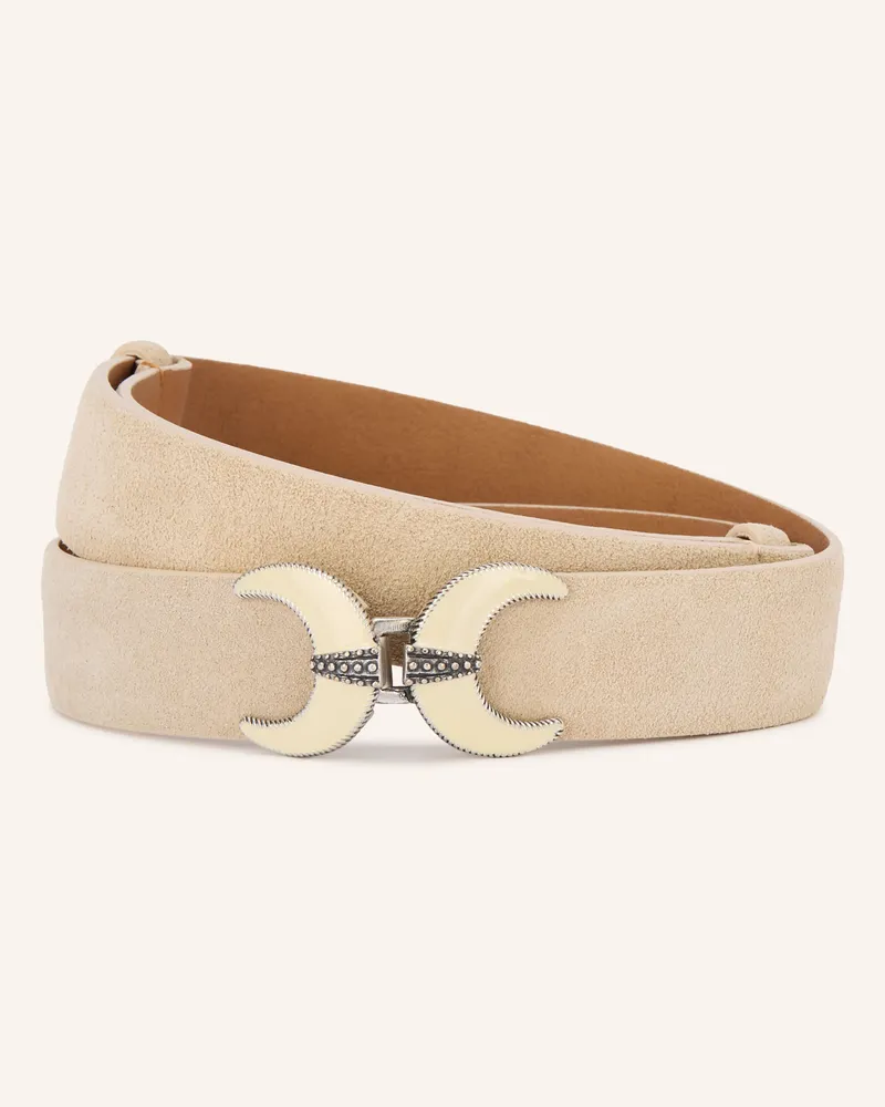ba&sh Ledergürtel Bibi weiss Creme