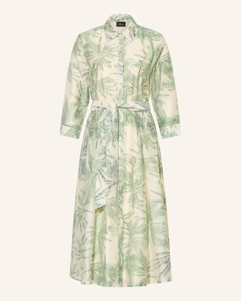 S.Oliver Hemdblusenkleid Mit 3/4-Arm weiss Grün