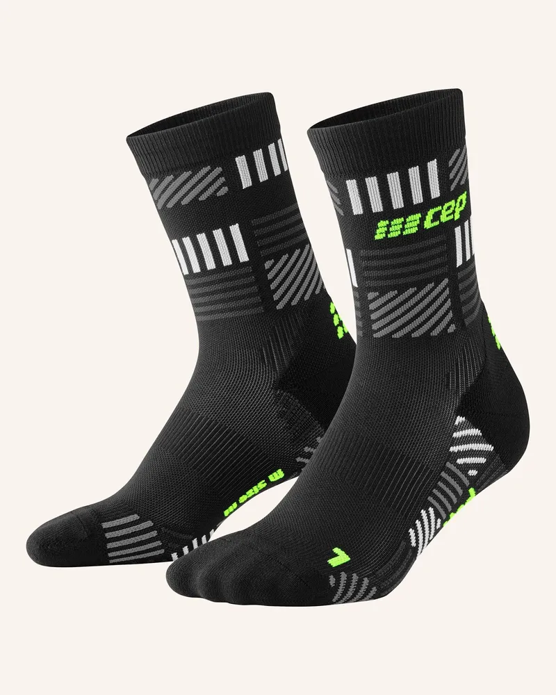 CEP Laufsocken MID CUT THE RUN LIMITED 2024.2 mit Kompression Schwarz