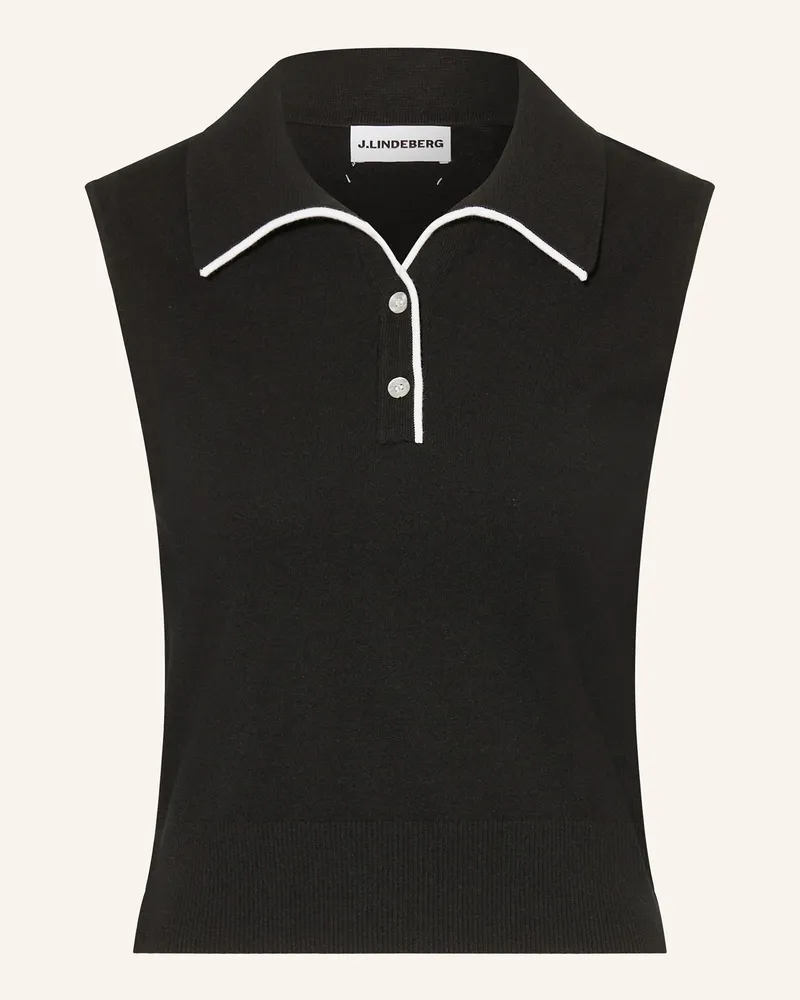 J.Lindeberg Funktions-Poloshirt weiss Schwarz
