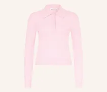 Strick-Poloshirt pink