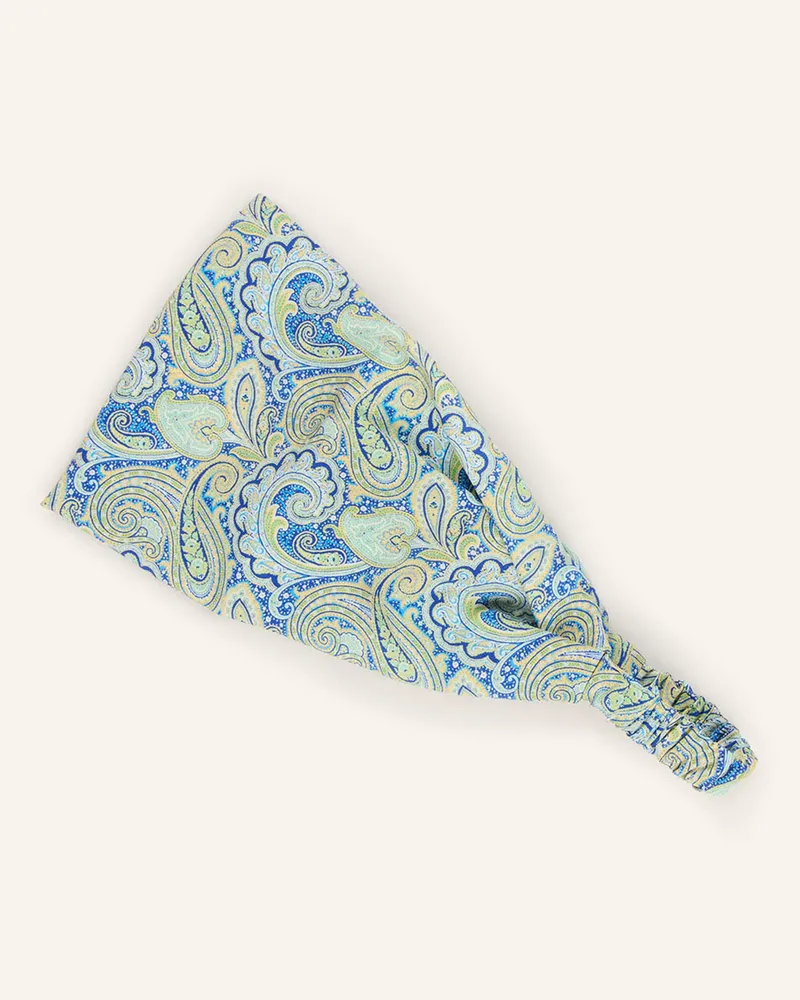 Etro Haarband Aus Seide blau Hellgrün