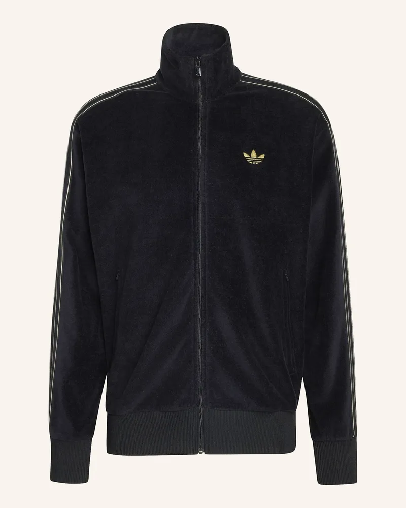 adidas Firebird Velours Trainingsjacke schwarz Schwarz