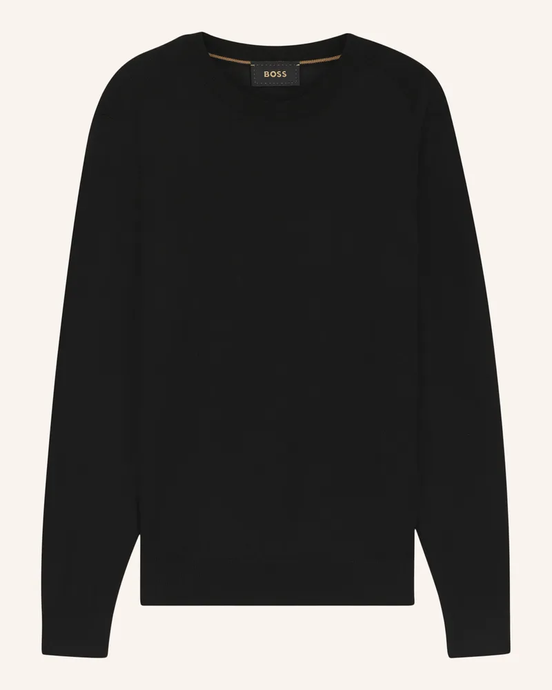 HUGO BOSS Pullover L-Overo Regular Fit schwarz Schwarz