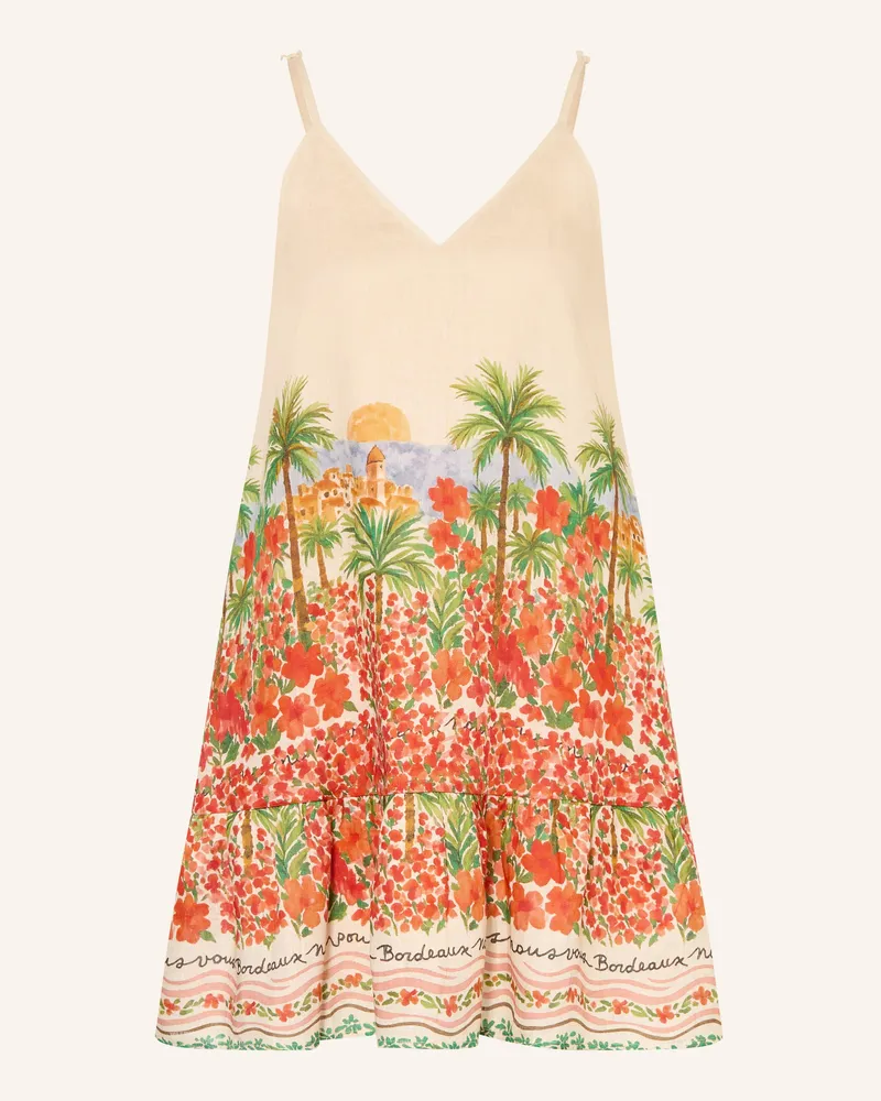 Mrs & HUGS Leinenkleid rot Hellbraun