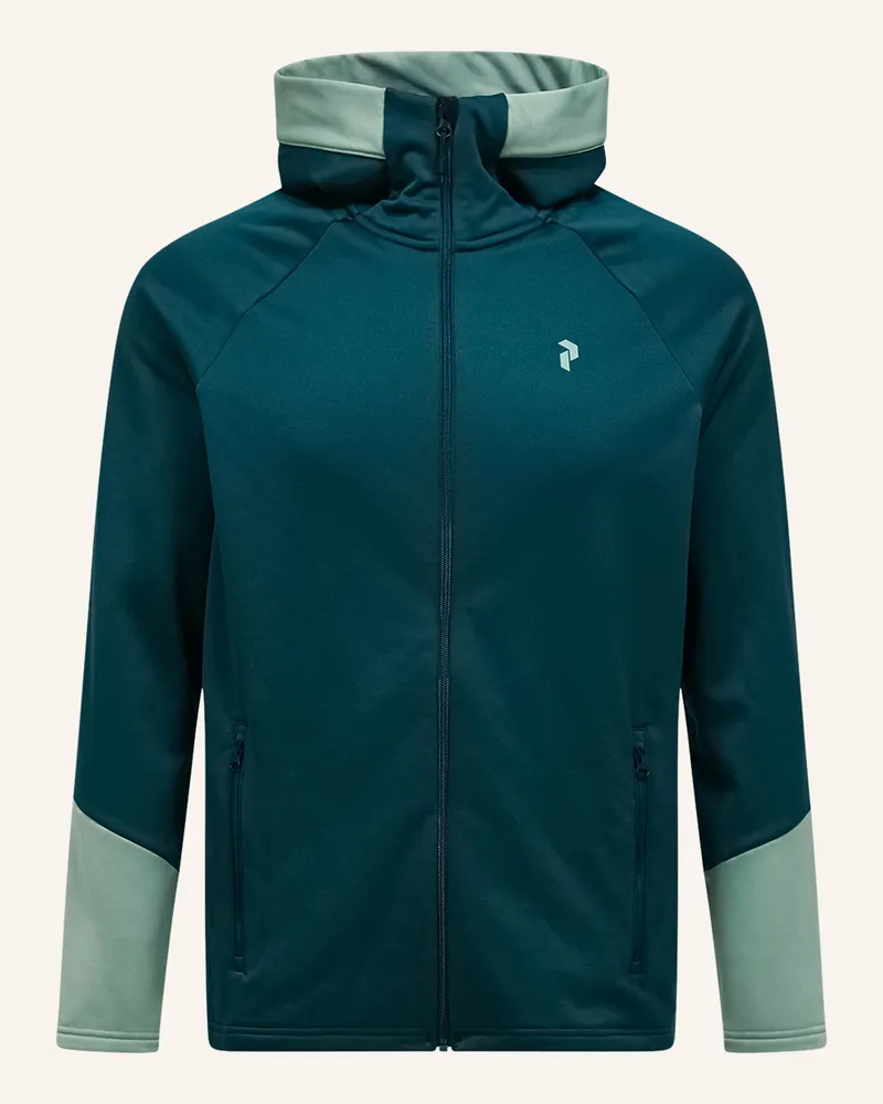 Peak Performance Midlayer-Jacke Rider Zip Hood gruen Neonblau