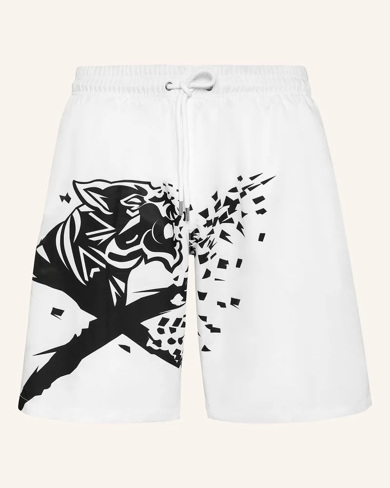 Philipp Plein Badehose weiss Weiss