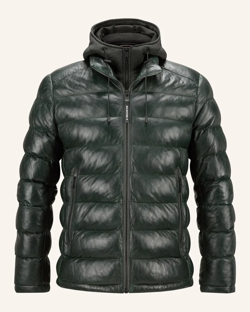 Milestone Steppjacke Mscallisto Aus Leder Mit Herausnehmbarer Blende gruen Dunkelgrün