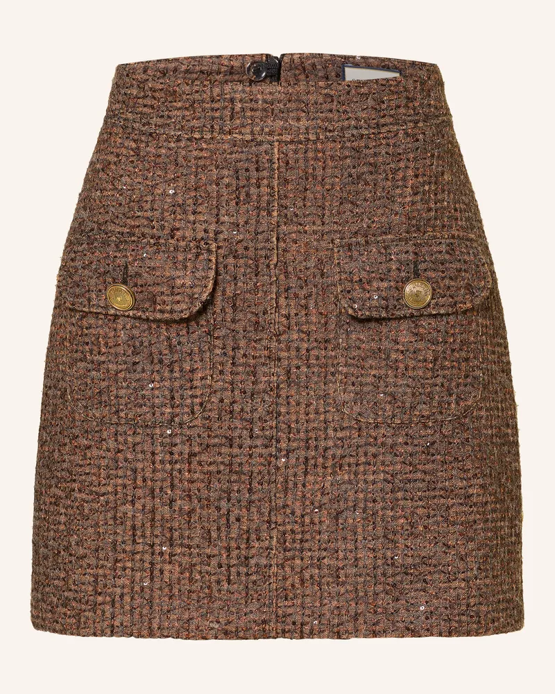 SEDUCTIVE  Tweed-Rock Paris Mit Pailletten braun Dunkelbraun
