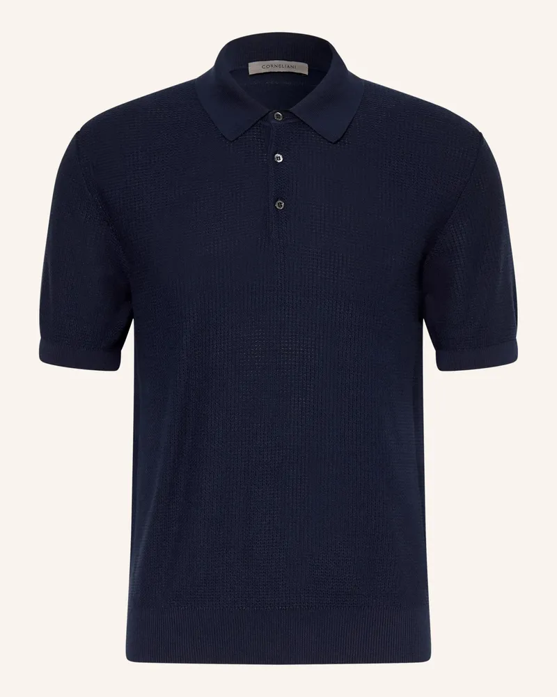 Corneliani Strick-Poloshirt blau Dunkelblau