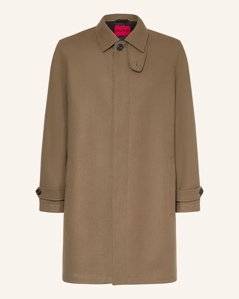 HUGO BOSS Wollmantel maver2542 gruen Khaki