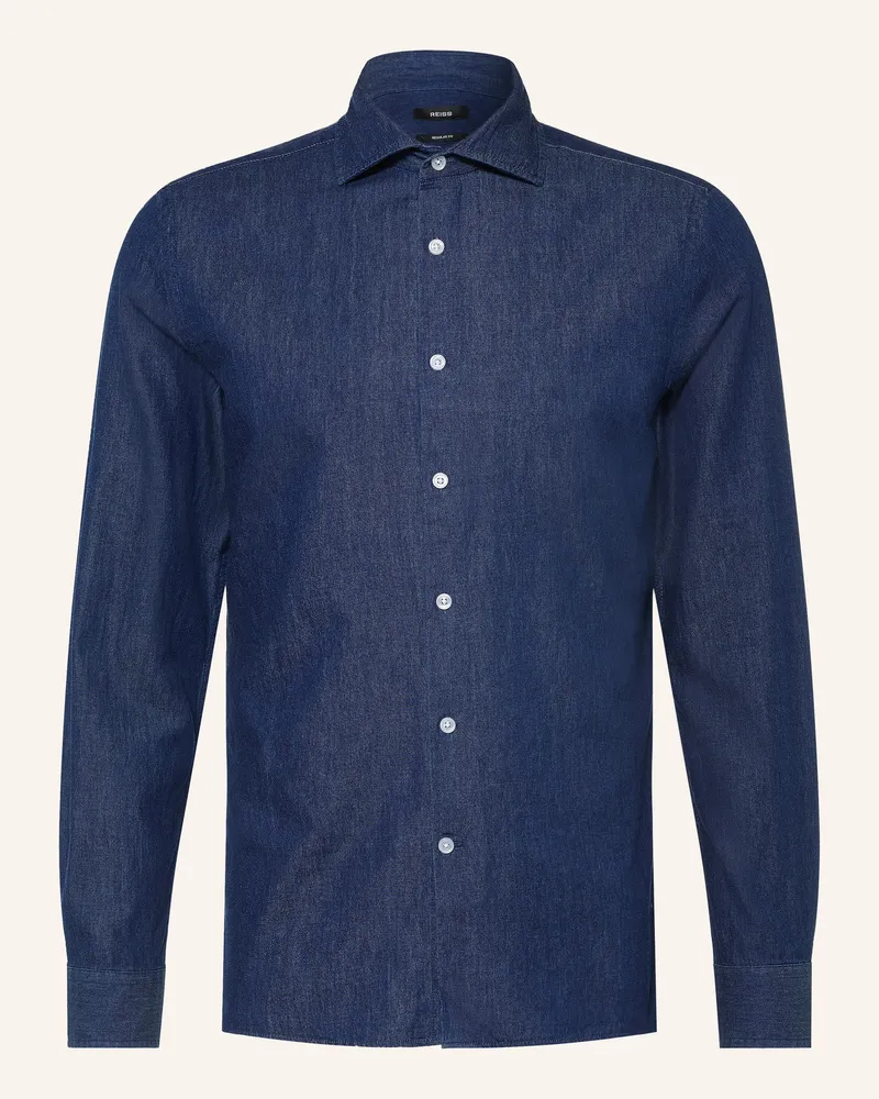 Reiss Hemd Don Slim Fit In Jeansoptik blau Dunkelblau