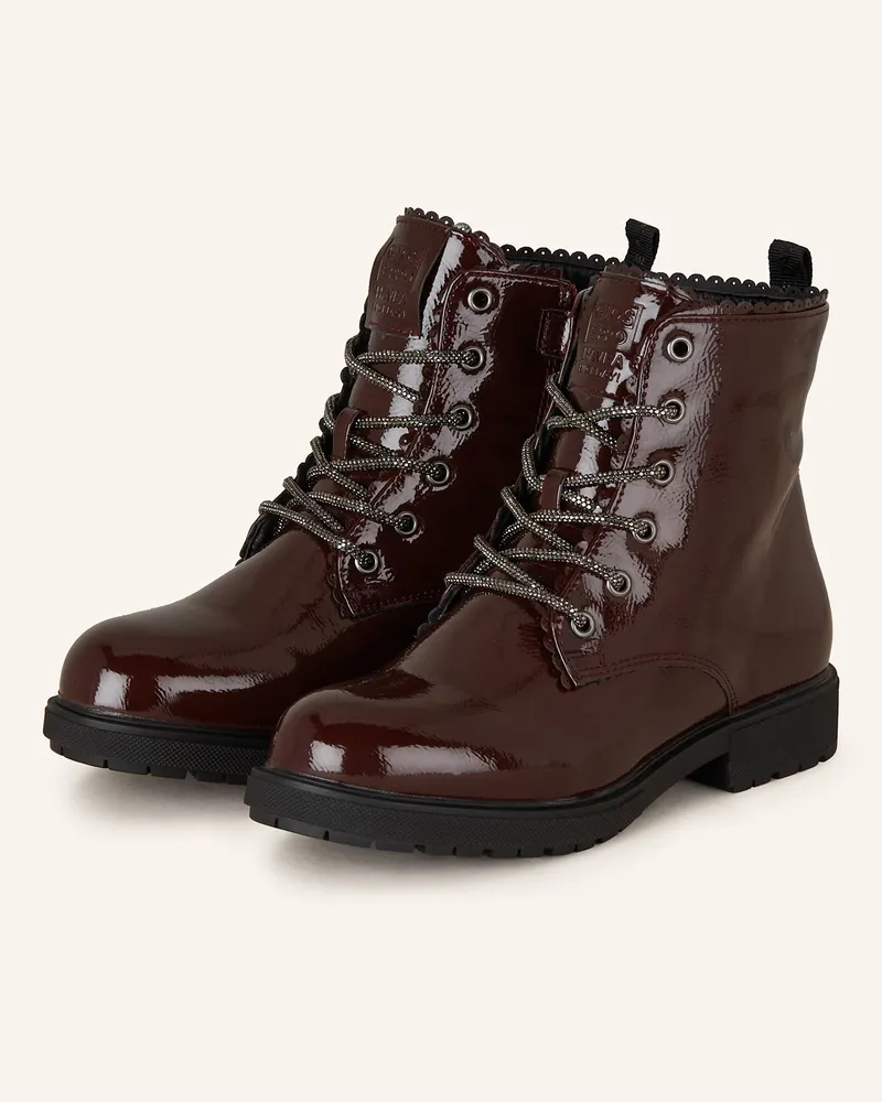 Gioseppo Schnürboots mit Schmucksteinen Dunkelrot