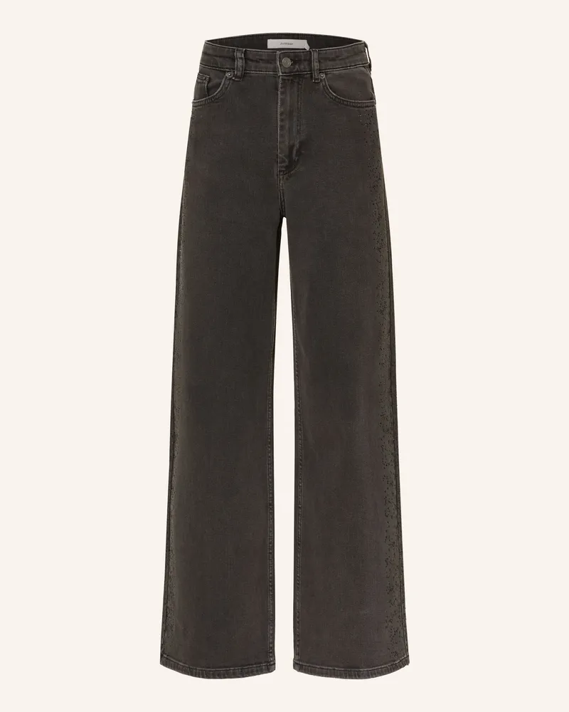 InWear Wide Leg Jeans Junaiw Aalia Mit Schmucksteinen grau 900012851