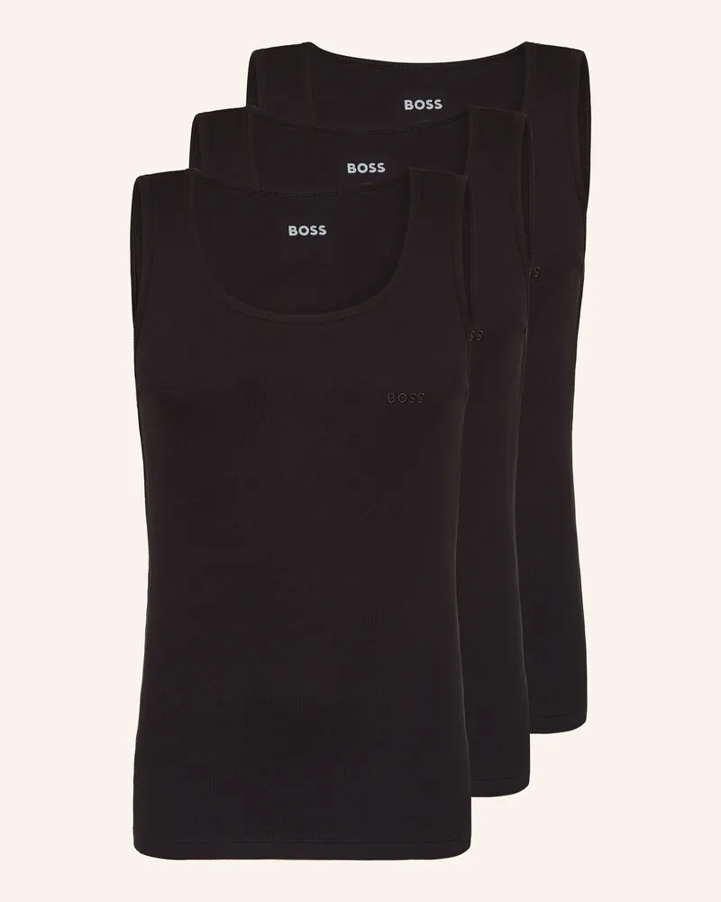 HUGO BOSS 3er-Pack Unterhemden One schwarz Schwarz