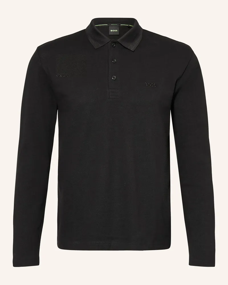 HUGO BOSS Piqué-Poloshirt PLISY Regular Fit Schwarz