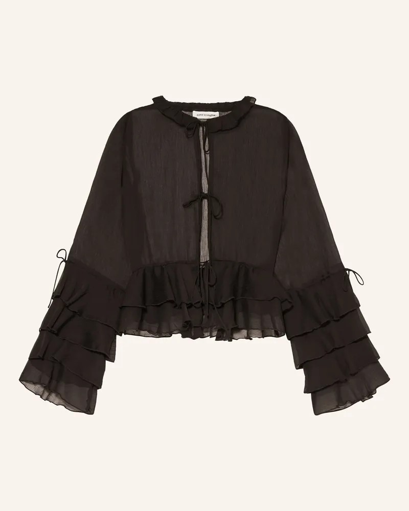 Sofie Schnoor Blusenshirt MACISW mit Volants Schwarz