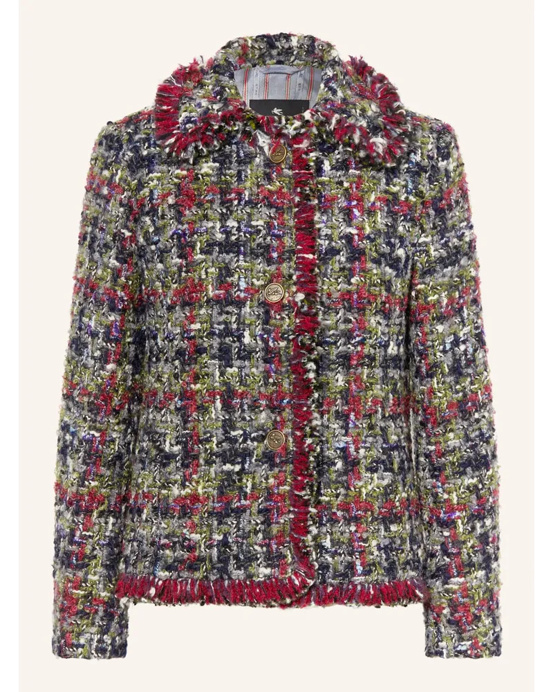 Etro Bouclé-Jacke Blau